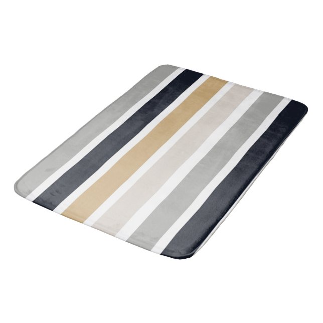 Tapis De Bain Gris, noir et tan (Angle)