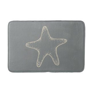 Tapis De Bain Gris Plage Starfish Salle de bain nautique Rug Bai