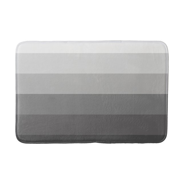 Tapis De Bain Gris rayé moderne (Devant)
