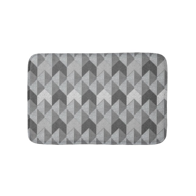 Tapis De Bain Gris texturé géométrique. (Devant)