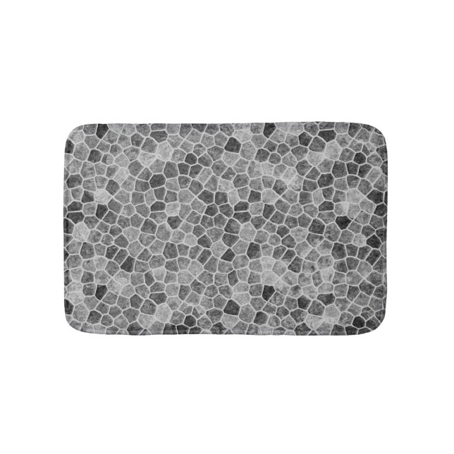 Tapis De Bain Gris Ultime Motif Pavé en Terrazzo Patchwork (Devant)