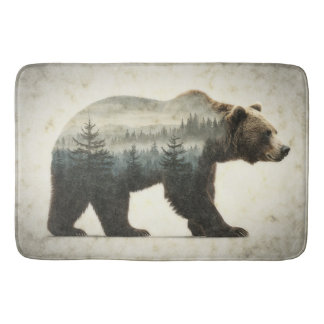 Tapis De Bain Grizzly Oear Wilderness Art