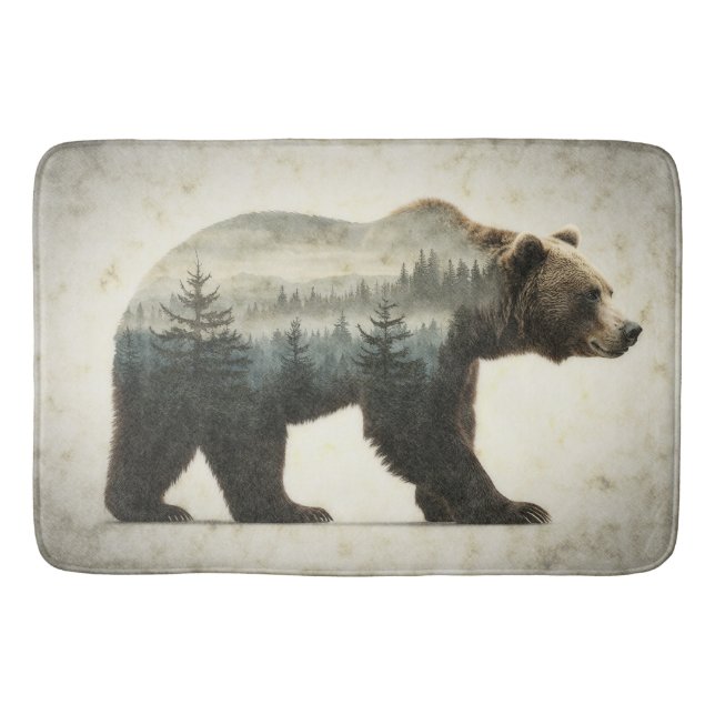 Tapis De Bain Grizzly Oear Wilderness Art (Devant)