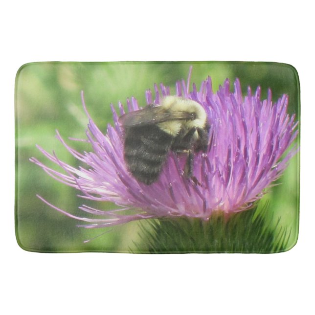 Tapis De Bain Gros Bumblebebe Sur Thistle Bain Mat (Devant)