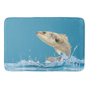 Tapis De Bain gros poisson sautant hors de l'eau