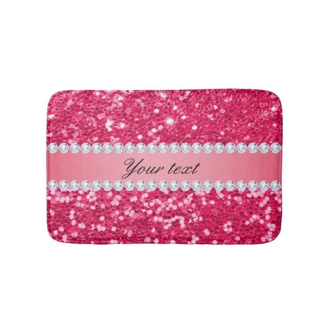 Tapis De Bain Grosse Parties scintillant aux Faux roses chaudes  (Devant)