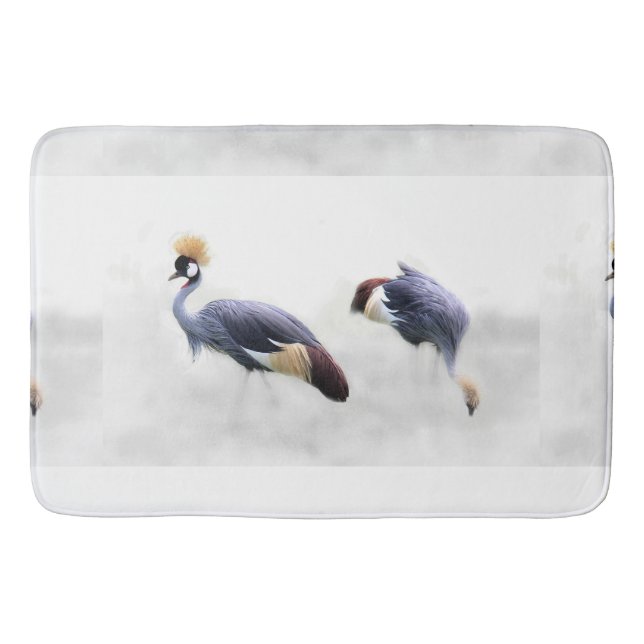 Tapis De Bain grue royale oiseaux animal paire couple (Devant)