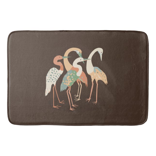 Tapis De Bain Grues d'art pop couleur neutre (Devant)