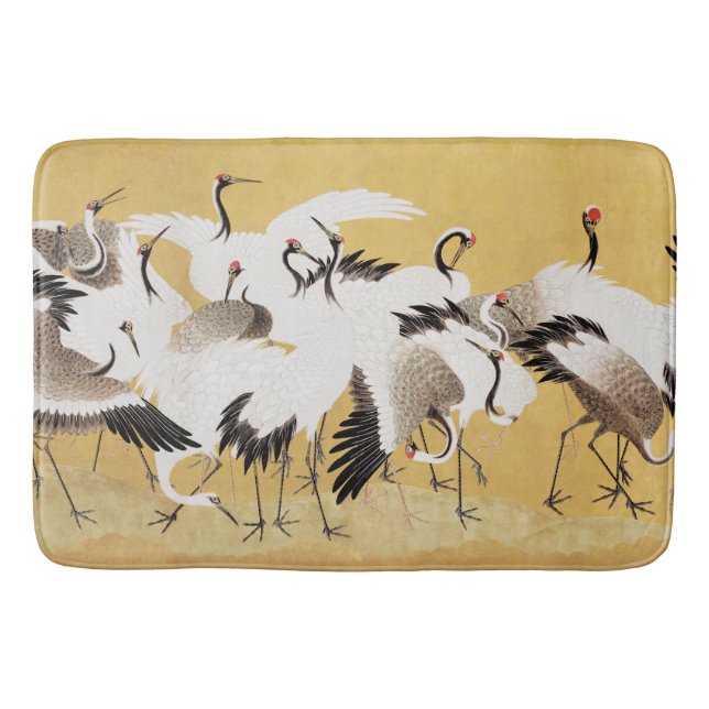 Tapis De Bain Grues d'horloges japonaises Vintage Bird Rich Clas (Devant)
