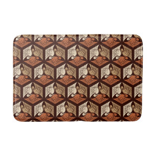 Tapis De Bain Grues japonaises, Tan, Rust & Chocolat Bain Brown