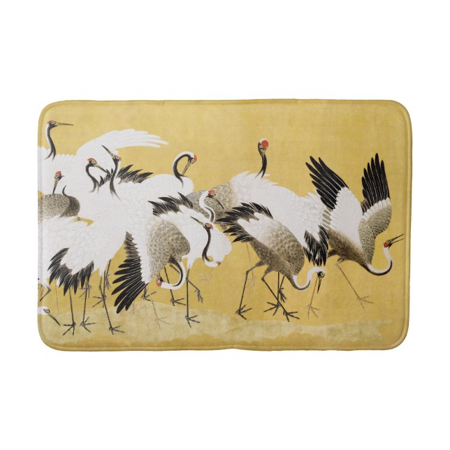 Tapis De Bain Grues Japonaises Vintage Oiseau Classique (Devant)