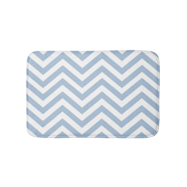 Tapis De Bain Grunge bleu-clair Chevron texturisé (Devant)