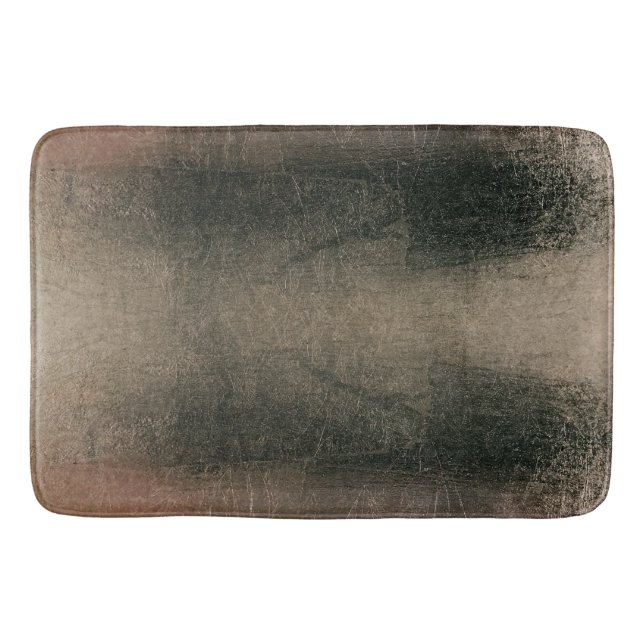 Tapis De Bain Grunge Moderne Abstrait Rose Or Noir (Devant)