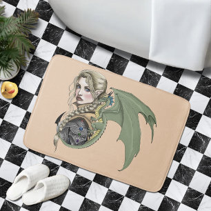 Tapis De Bain Guerrière Elfe Dragon Fantastique Magique Médiéval