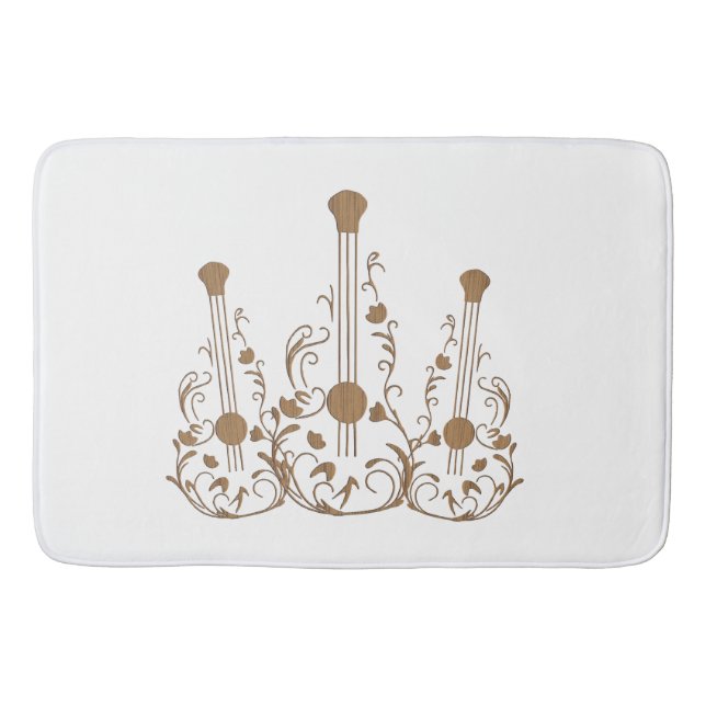 Tapis De Bain Guitares en bois sculpté (Devant)