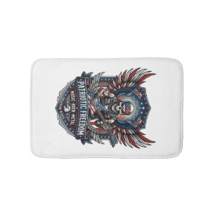 Tapis De Bain Guitariste de la Liberté Patriotique Crâne Musique