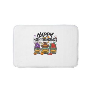 Tapis De Bain HalloMerciMas Halloween Thanksgiving Noël Sc