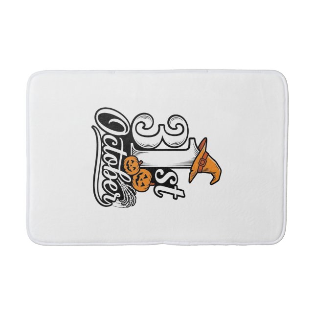 Tapis De Bain Halloween 31 octobre typographie conception de t-s (Devant)