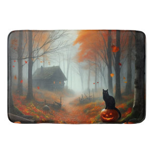 Tapis De Bain Halloween/Automne/Automne/citrouille/chat