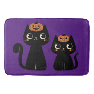 Tapis De Bain Halloween/Automne/Automne/citrouille/chat