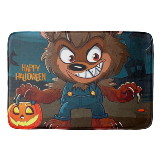 Tapis De Bain Halloween/automne/loup-garou/dessin animé (Devant)