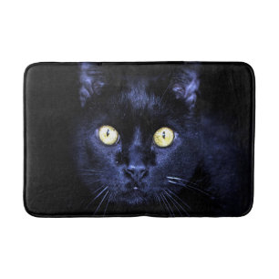 Tapis De Bain Halloween Cat noir effrayant Horreur nuit sombre