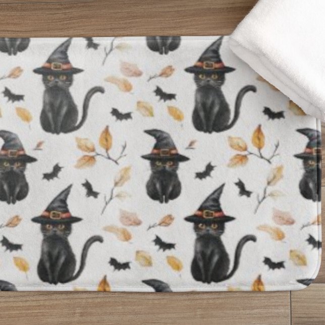 Tapis De Bain Halloween Chat noir Motif - Chat de cuisine (Créateur téléchargé)