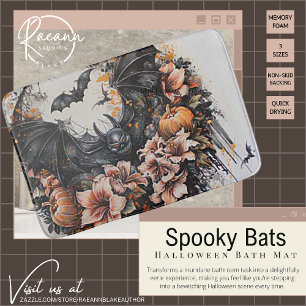 Tapis de bain Halloween Chauves-souris effrayantes