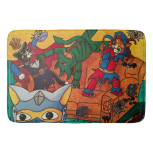 Tapis De Bain Halloween Chevalier Médiéval Costume Chats