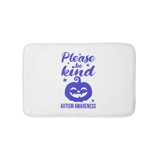 Tapis De Bain Halloween Citrouille bleu Autisim sensibilisation (Devant)