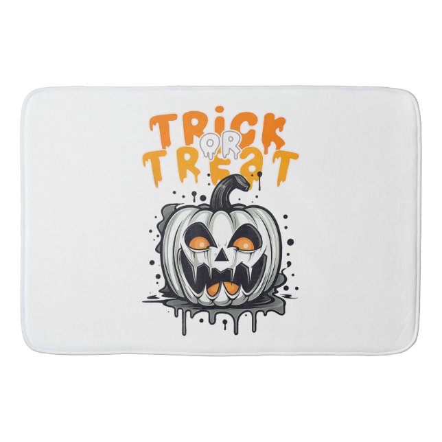 Tapis De Bain Halloween Citrouille éffrayant Design Tri ou trait (Devant)