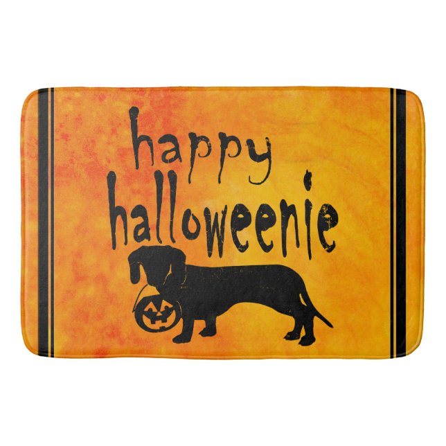 Tapis De Bain Halloween Dachshund Trick ou traitement (Devant)