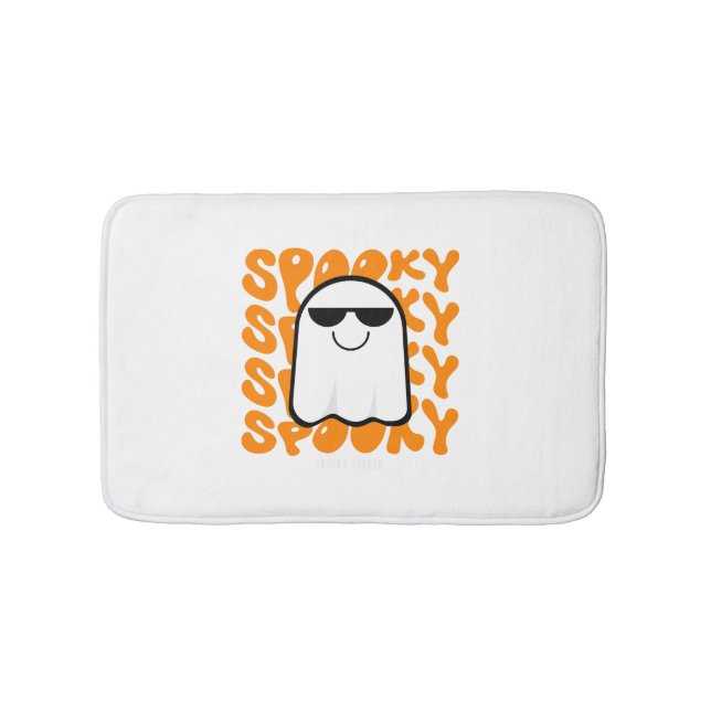 Tapis De Bain Halloween Éffrayant orange noir (Devant)