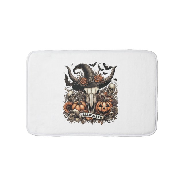 Tapis De Bain Halloween feuille de taureau de vache (Devant)