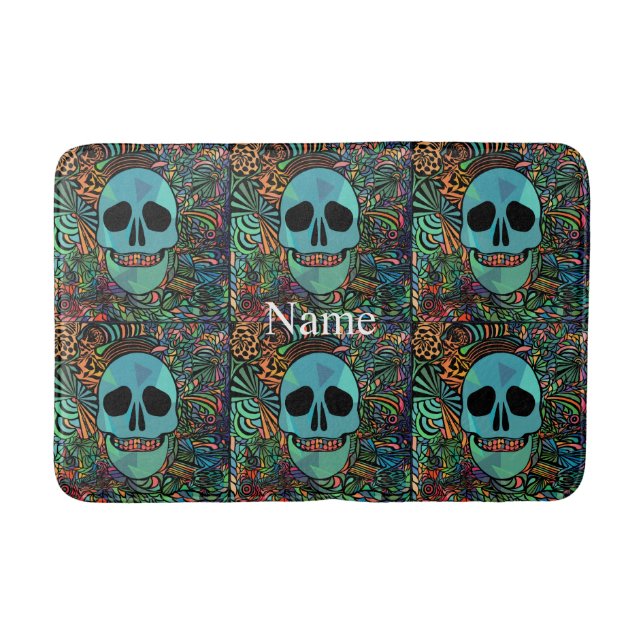 Tapis De Bain Halloween Hippie Skull Thunder_cove (Devant)