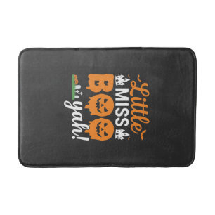Tapis De Bain Halloween Little Miss Boo Yah modèle de citrouille
