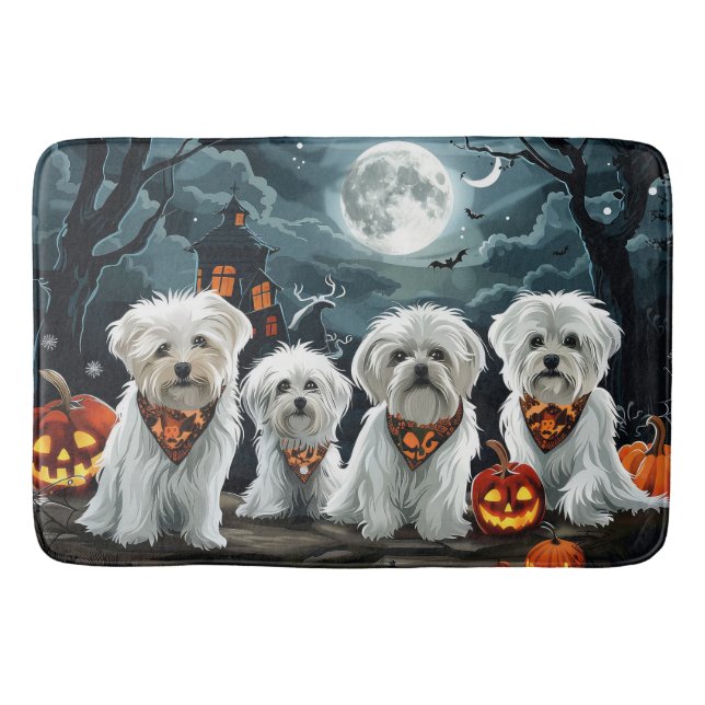 Tapis De Bain Halloween maltais Éffrayant (Devant)
