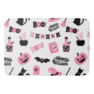 Tapis De Bain Halloween rose et noir