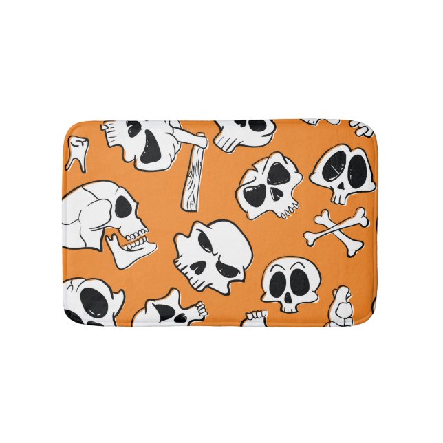 Tapis De Bain Halloween Skulls Bones DoodMotif (Devant)