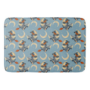 Tapis De Bain Halloween sorcière et lune
