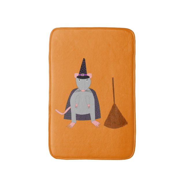 Tapis De Bain Halloween sorcière rat et chambre (Devant (Vertical))