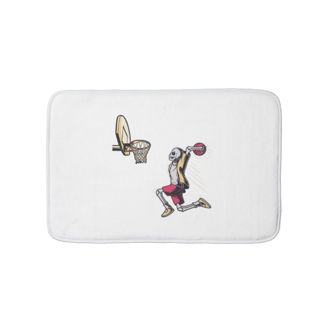Tapis De Bain Halloween Squelette de basket-ball Joueur costume  (Devant)