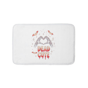 Tapis De Bain halloween Squelette Mains Coeur, chauves-souris et