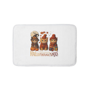 Tapis De Bain Halloween Thanksgiving Noël Happy HalloThanks