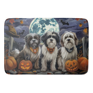 Tapis De Bain Halloween Tibétain Terrier Éffrayant