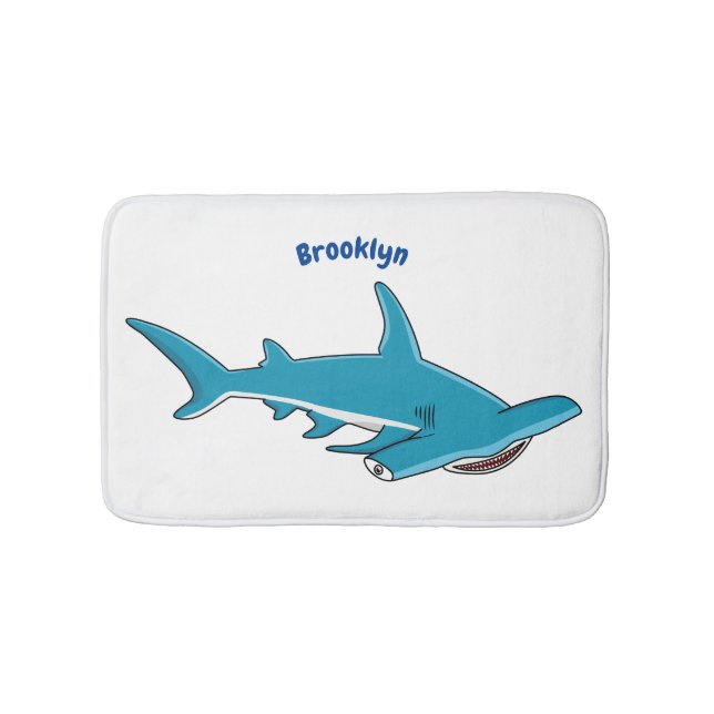 Tapis De Bain Hammerhead shark cartoon illustration  (Devant)