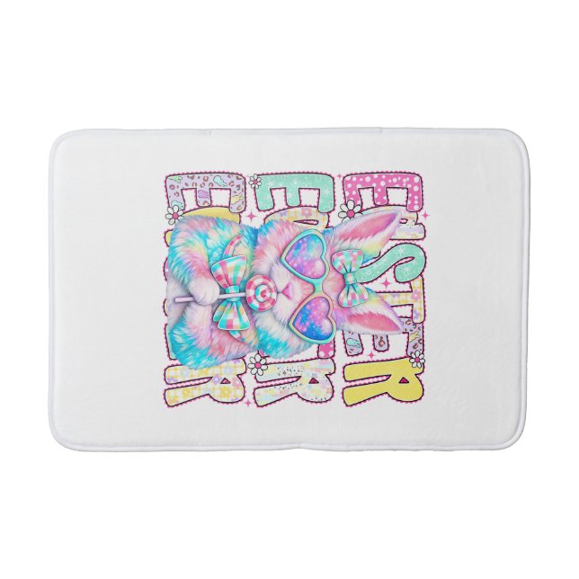 Tapis De Bain Happy Easter Bunny Coquette Bow Preppy Easter Day  (Devant)