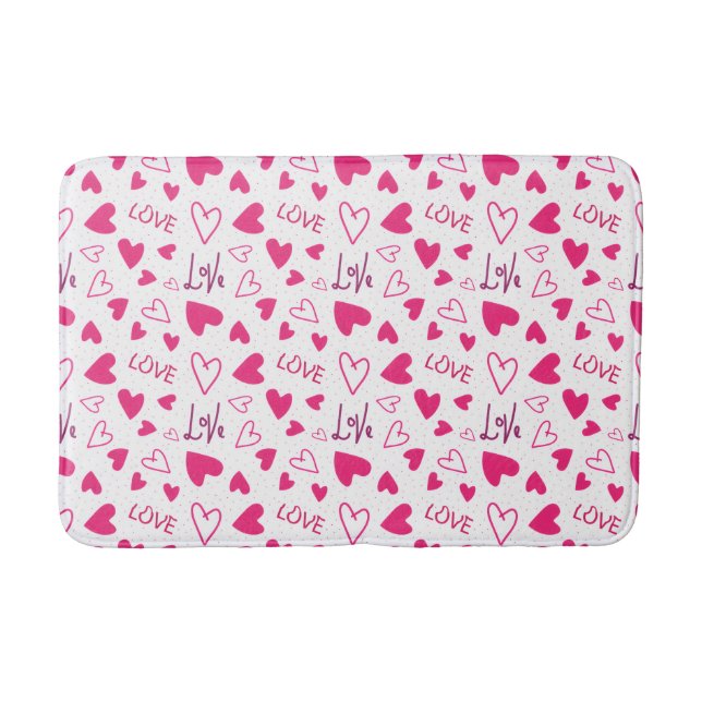 Tapis De Bain Happy Valentine’s Day Lover Present with Red Heart (Devant)
