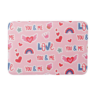 Tapis De Bain Happy Valentine’s Day Red Heart Art Romantic Lover