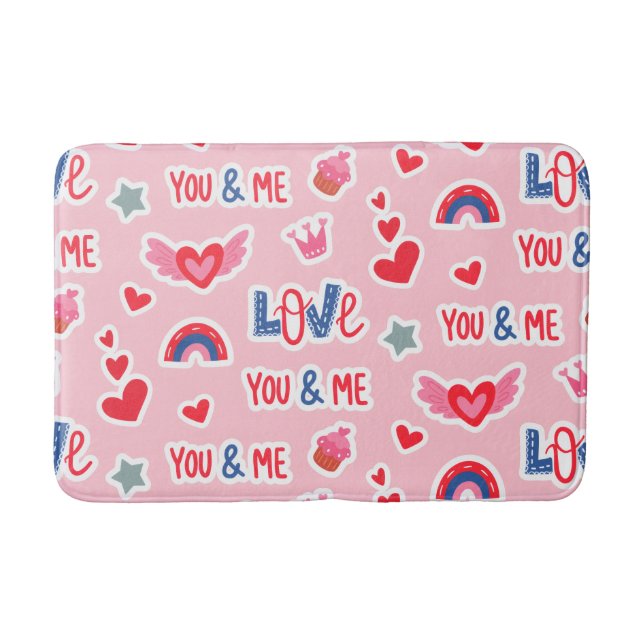 Tapis De Bain Happy Valentine’s Day Red Heart Art Romantic Lover (Devant)